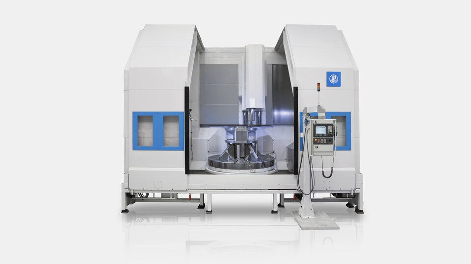 PITTLER Maschine der PV HDC-Serie mit sichtbarem Bearbeitungsraum.