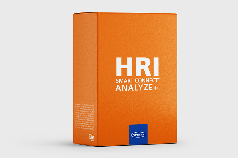 Orangefarbene PRÄWEMA HRI Smart Connect Analyze Plus Box in Produktansicht.